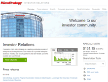 Tablet Screenshot of ir.microstrategy.com